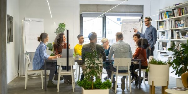 Happy casual business team in meeting